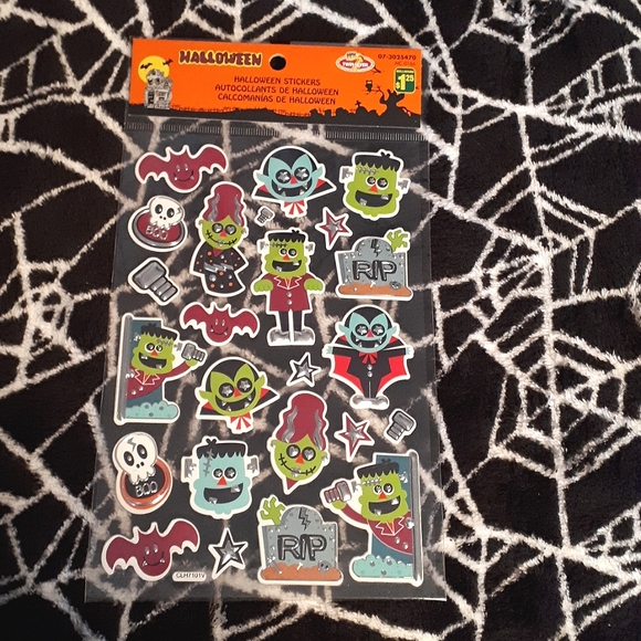 ⚡3/$10⚡*NEW* HALLOWEEN STICKERS LOT Witches Cats Pumpkins Skulls Ghosts Vampires - Picture 6 of 6